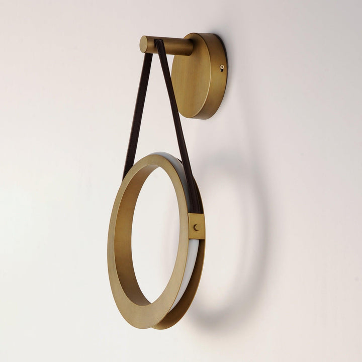LED Antique Brass Single Rings Wall Sconce - LV LIGHTING