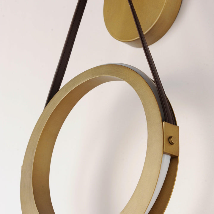 LED Antique Brass Single Rings Wall Sconce - LV LIGHTING