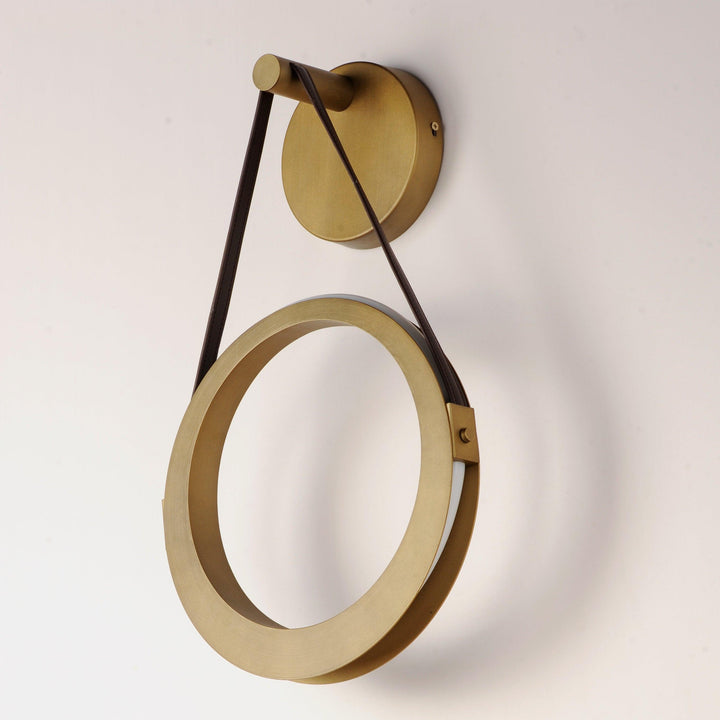 LED Antique Brass Single Rings Wall Sconce - LV LIGHTING