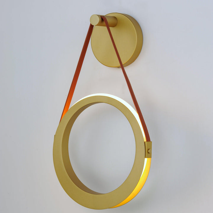 LED Antique Brass Single Rings Wall Sconce - LV LIGHTING
