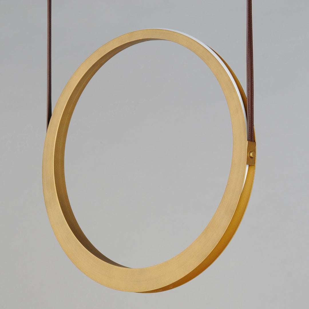 LED Antique Brass Single Rings Pendant - LV LIGHTING