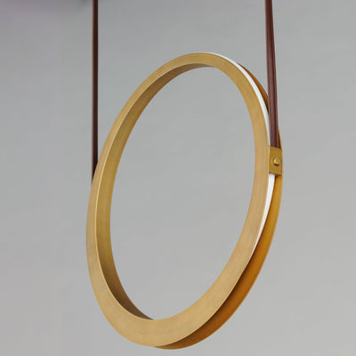 LED Antique Brass Single Rings Pendant - LV LIGHTING