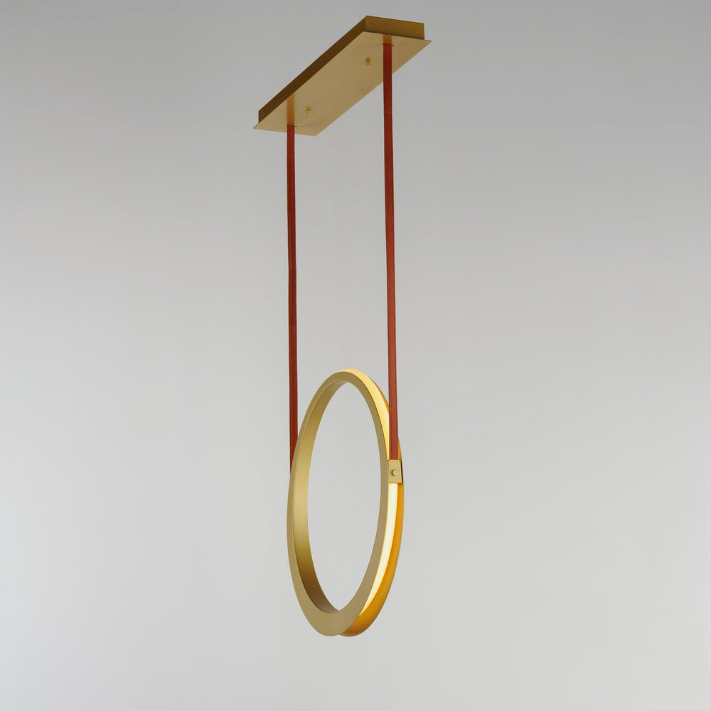 LED Antique Brass Single Rings Pendant - LV LIGHTING