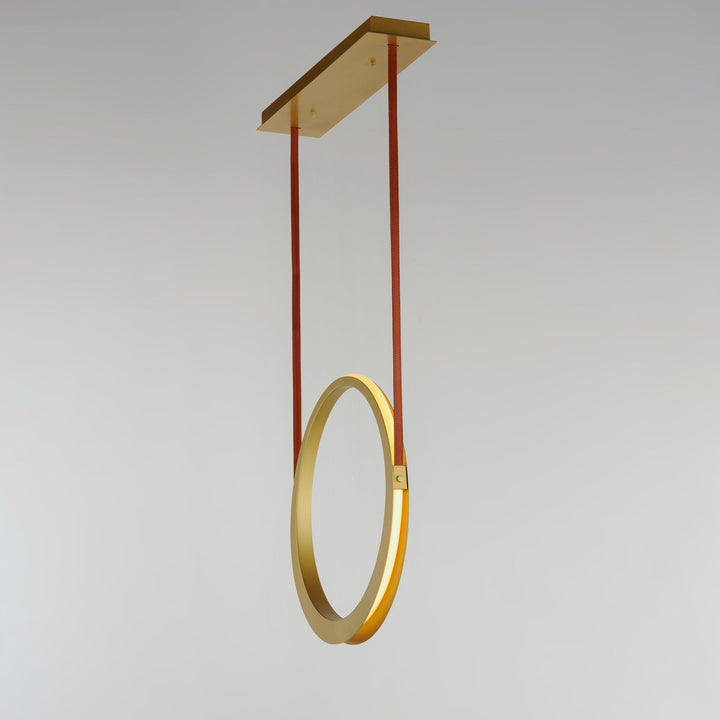 LED Antique Brass Single Rings Pendant - LV LIGHTING