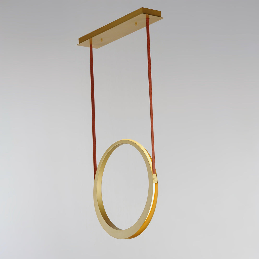 LED Antique Brass Single Rings Pendant - LV LIGHTING