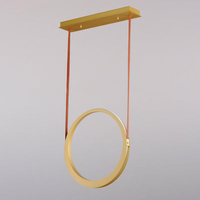 LED Antique Brass Single Rings Pendant - LV LIGHTING