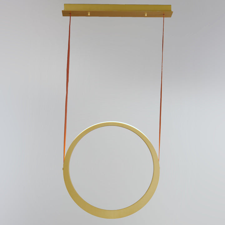 LED Antique Brass Single Rings Pendant - LV LIGHTING