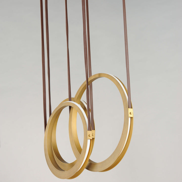 LED Antique Brass 3 Rings Pendant - LV LIGHTING