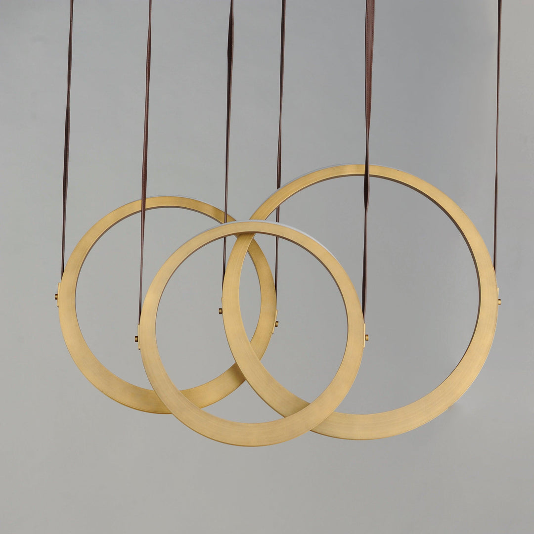 LED Antique Brass 3 Rings Pendant - LV LIGHTING