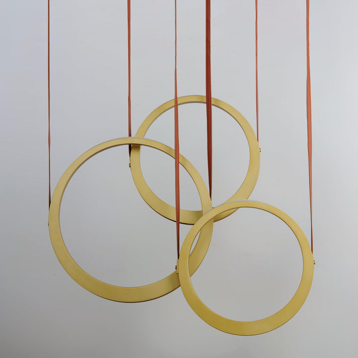 LED Antique Brass 3 Rings Pendant - LV LIGHTING
