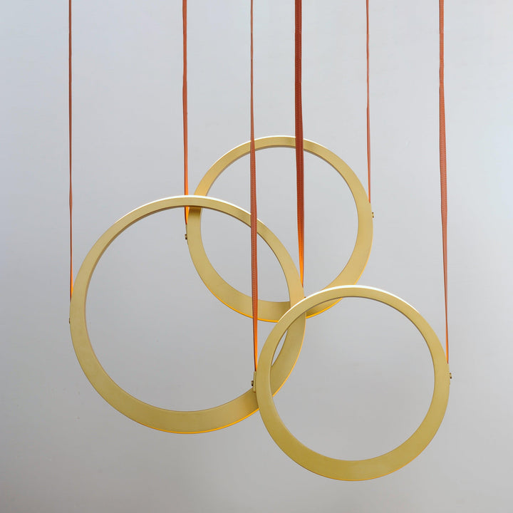 LED Antique Brass 3 Rings Pendant - LV LIGHTING