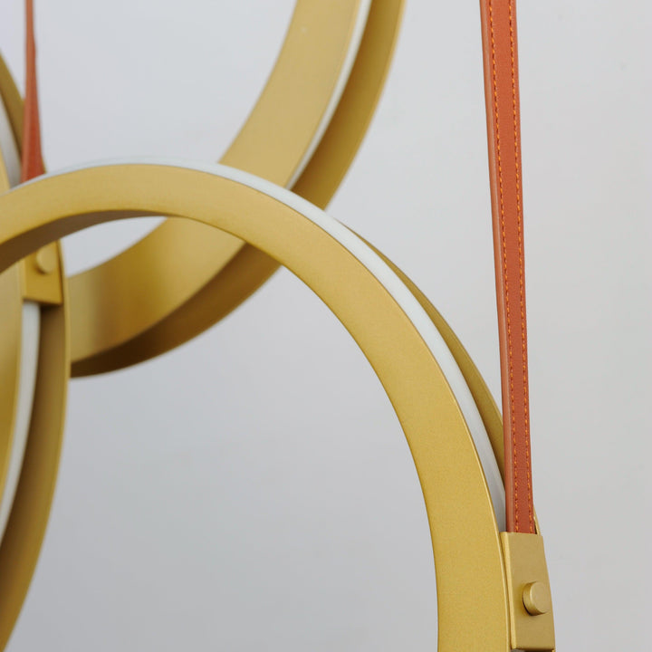 LED Antique Brass 3 Rings Pendant - LV LIGHTING