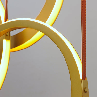 LED Antique Brass 3 Rings Pendant - LV LIGHTING