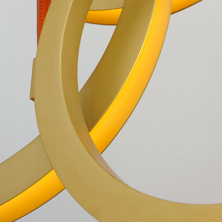 LED Antique Brass 3 Rings Pendant - LV LIGHTING