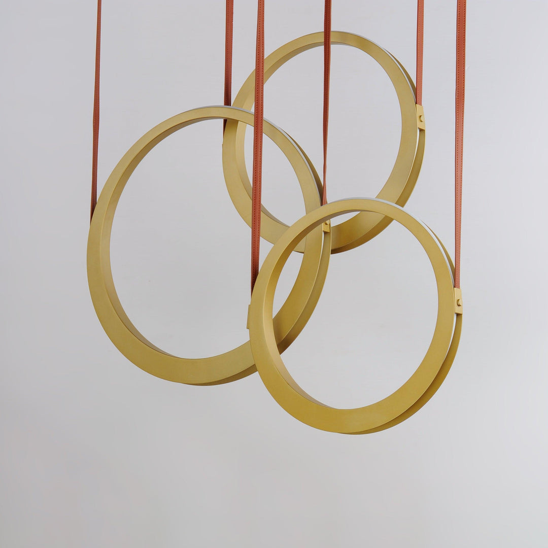 LED Antique Brass 3 Rings Pendant - LV LIGHTING