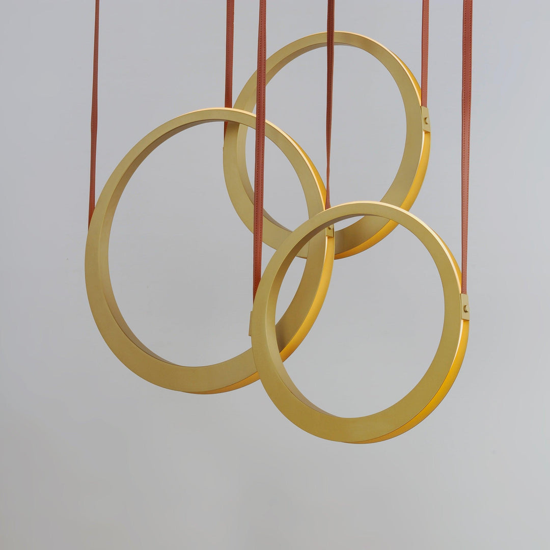 LED Antique Brass 3 Rings Pendant - LV LIGHTING