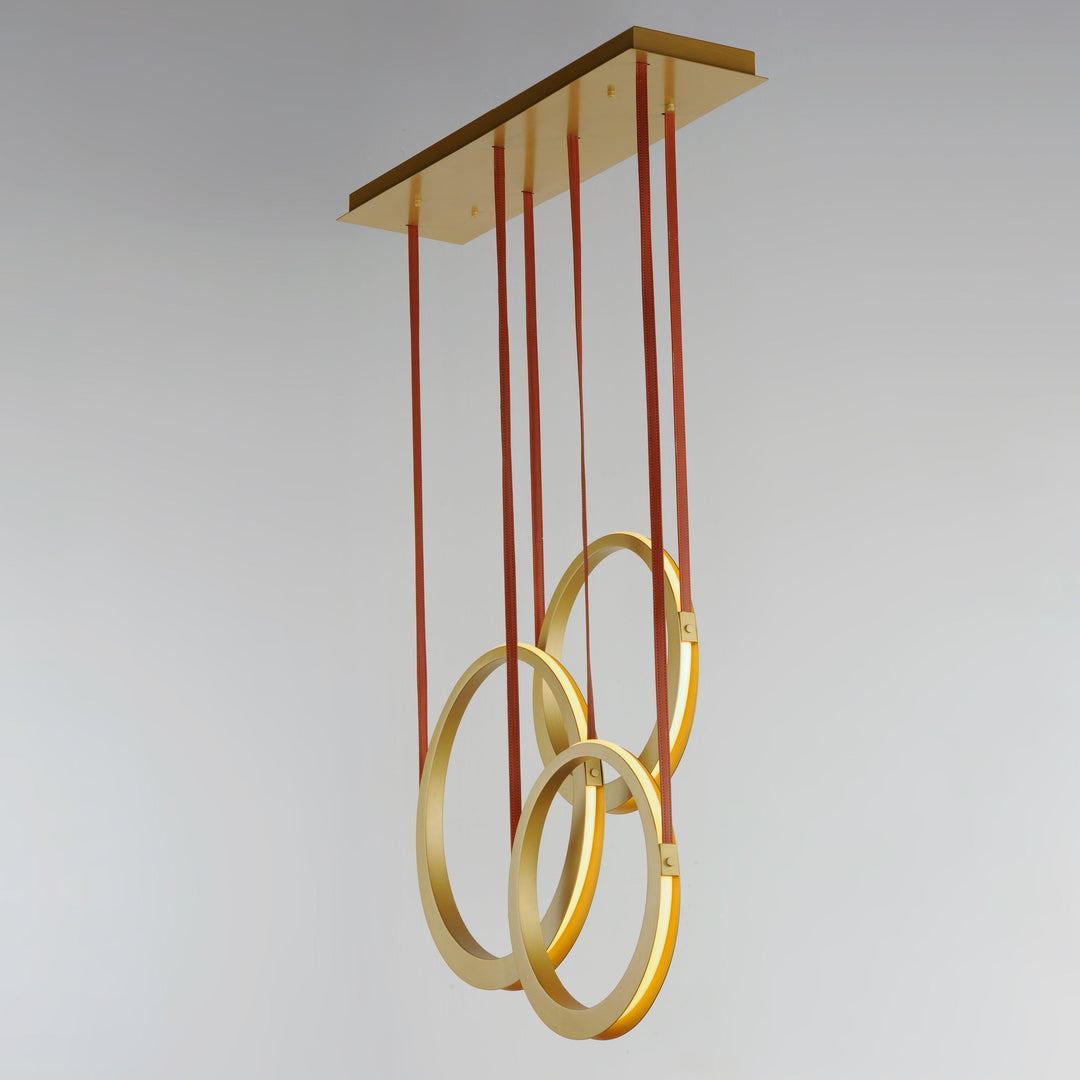 LED Antique Brass 3 Rings Pendant - LV LIGHTING