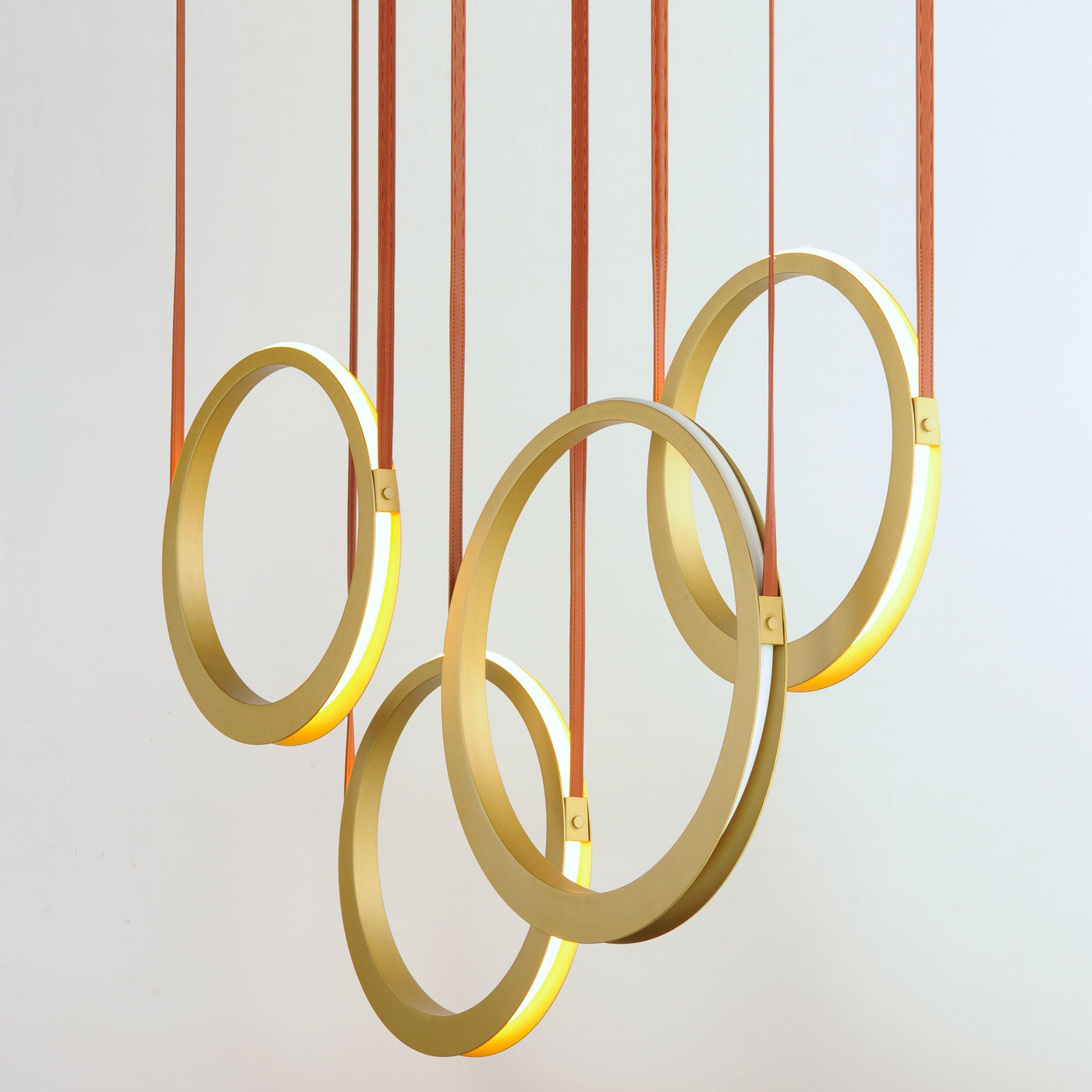 LED Antique Brass 4 Rings Pendant - LV LIGHTING