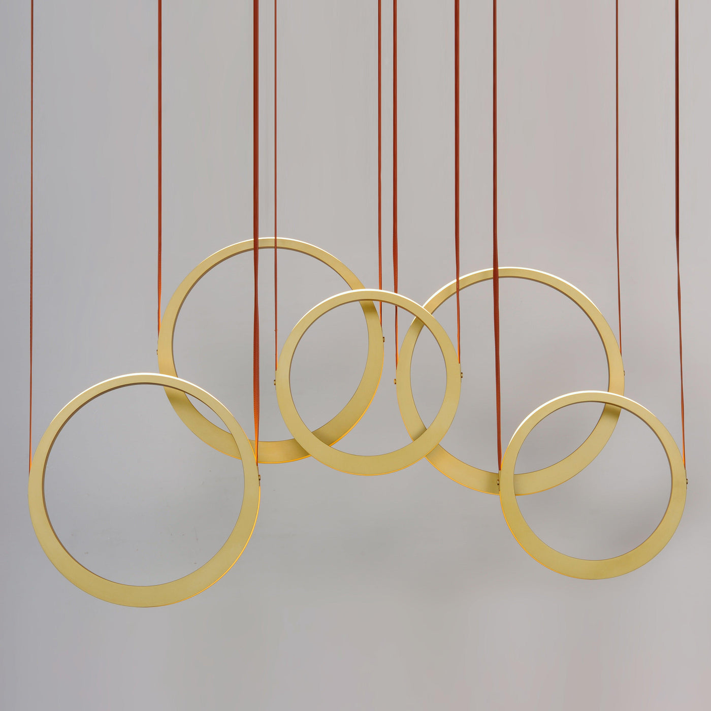 LED Antique Brass 5 Rings Pendant - LV LIGHTING