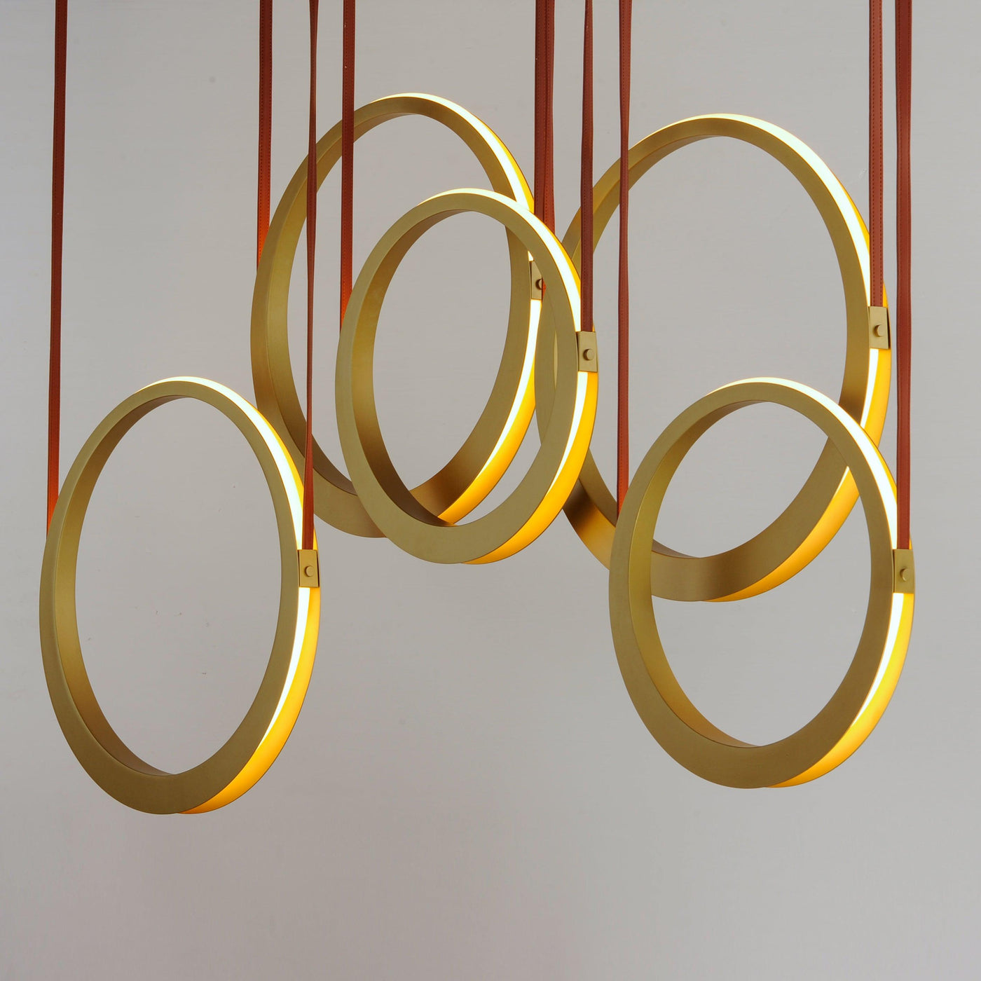 LED Antique Brass 5 Rings Pendant - LV LIGHTING