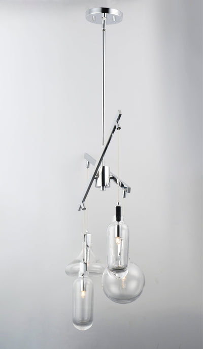 Polished Chrome with Clear Glass Shade Multiple Light Chandelier - LV LIGHTING