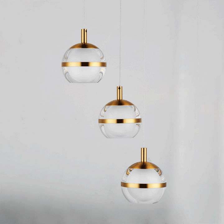 LED Chrome with Acrylic Shade 3 Light Pendant - LV LIGHTING