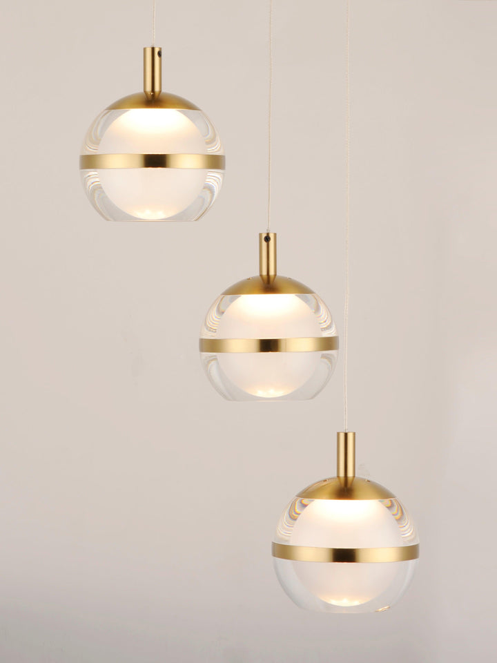 LED Chrome with Acrylic Shade 3 Light Pendant - LV LIGHTING