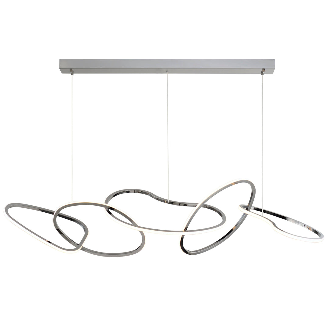 LED Steel Frame with Quintuple Ring Linear Pendant - LV LIGHTING