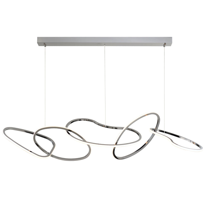 LED Steel Frame with Quintuple Ring Linear Pendant - LV LIGHTING