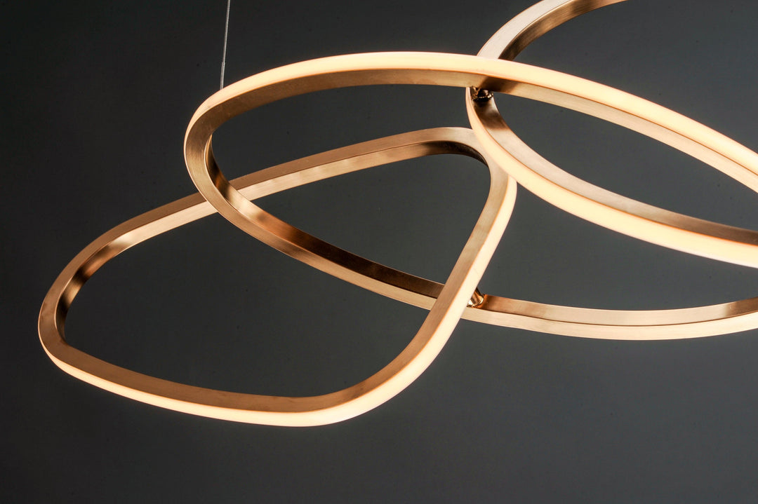 LED Steel Frame with Quintuple Ring Linear Pendant - LV LIGHTING