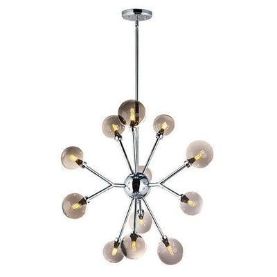 Polished Chrome with Tinted Glass Globe Chandelier - LV LIGHTING