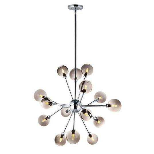 Polished Chrome with Tinted Glass Globe Chandelier - LV LIGHTING