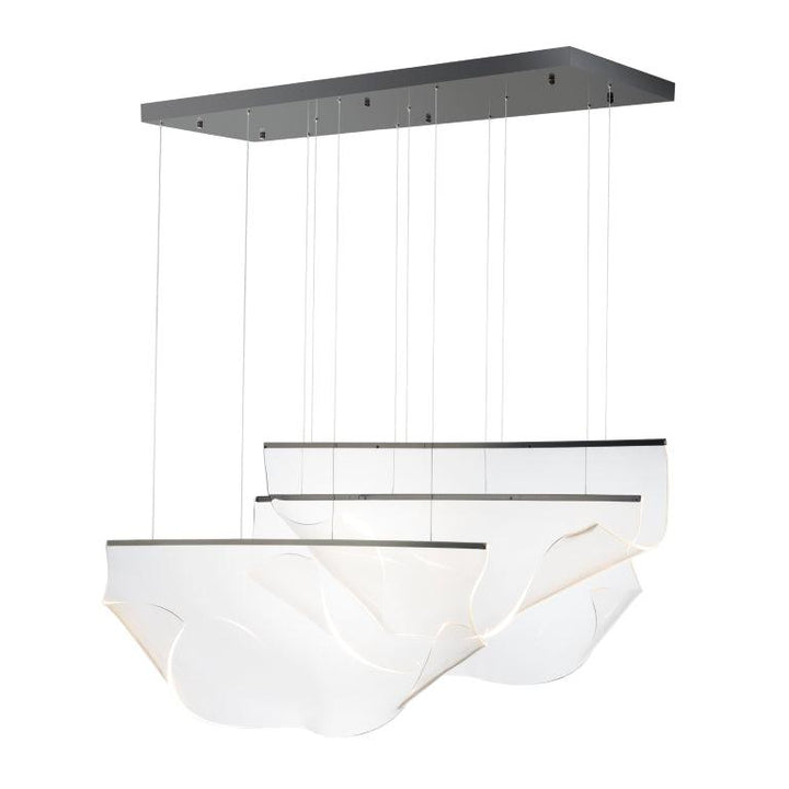 LED Chrome with Patterned Acrylic 3 Lights Pendant - LV LIGHTING