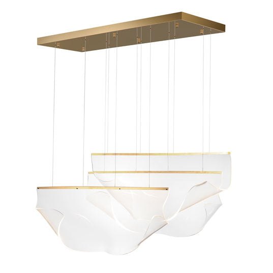 Rinkle - 3 Light Linear LED Pendant in French Gold by ET2 Lighting