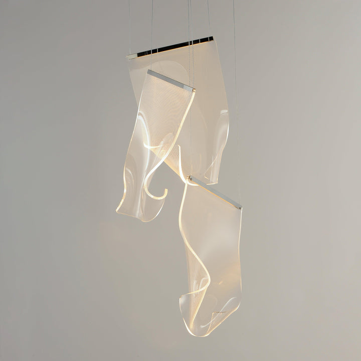 LED Steel Frame with Patterned Acrylic 3 Lights Round Canopy Pendant - LV LIGHTING