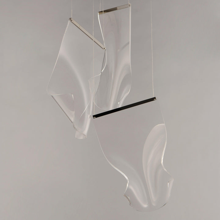 LED Steel Frame with Patterned Acrylic 3 Lights Round Canopy Pendant - LV LIGHTING