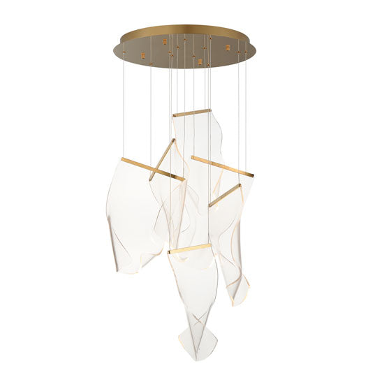 Rinkle - Multiple Light LED Chandelier in French Gold by ET2 Lighting