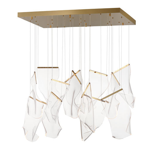 Rinkle - 13 Light Rectalinear LED Pendant in French Gold by ET2 Lighting