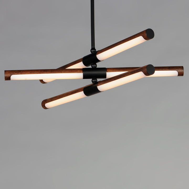 LED Antique Pecan 6 Light Chandelier - LV LIGHTING