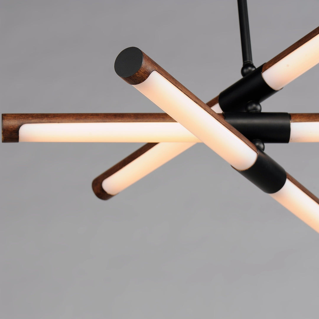 LED Antique Pecan 6 Light Chandelier - LV LIGHTING