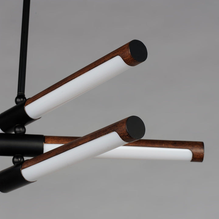 LED Antique Pecan 6 Light Chandelier - LV LIGHTING