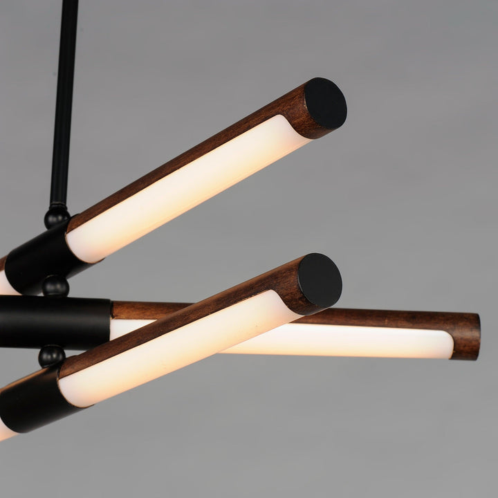LED Antique Pecan 6 Light Chandelier - LV LIGHTING