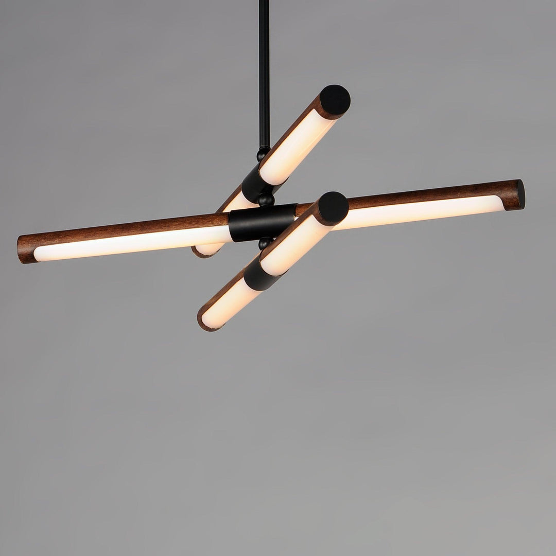 LED Antique Pecan 6 Light Chandelier - LV LIGHTING