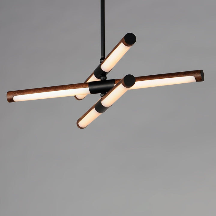 LED Antique Pecan 6 Light Chandelier - LV LIGHTING