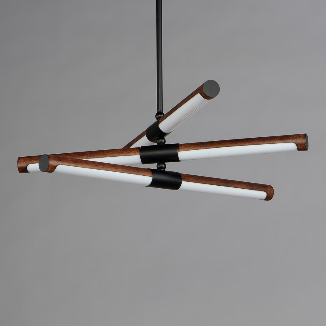 LED Antique Pecan 6 Light Chandelier - LV LIGHTING