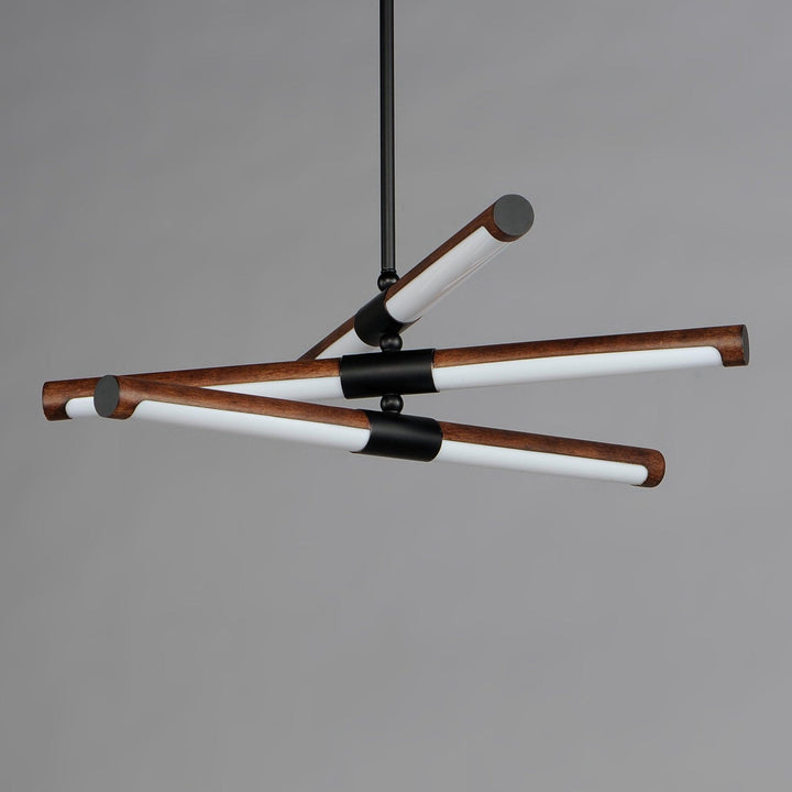 LED Antique Pecan 6 Light Chandelier - LV LIGHTING