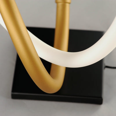 LED Black and Gold with Seamless Loop Table Lamp - LV LIGHTING