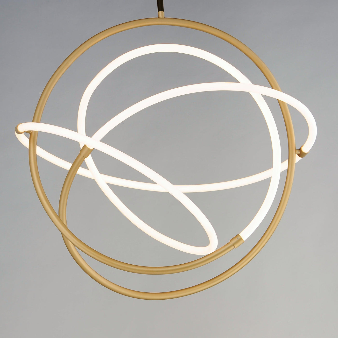 LED Black and Gold with Seamless Loop Pendant / Chandelier - LV LIGHTING