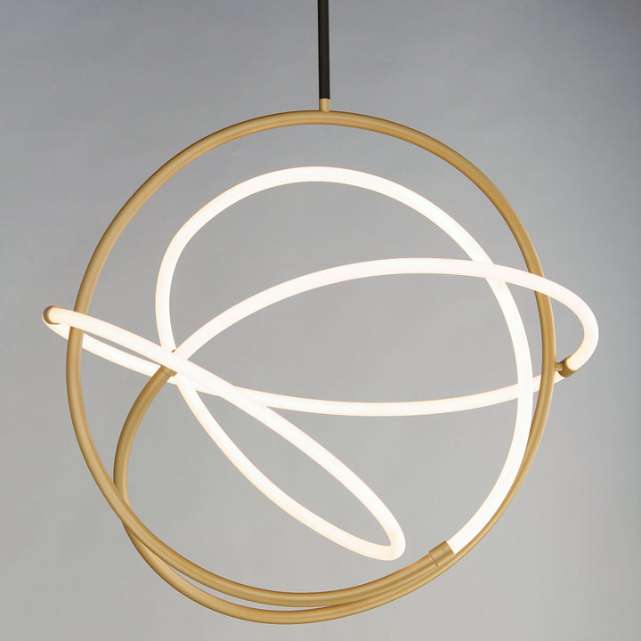 LED Black and Gold with Seamless Loop Pendant / Chandelier - LV LIGHTING