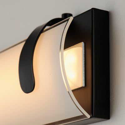 LED with Curve Satin White Glass Vanity Light - LV LIGHTING